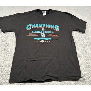 Vintage Florida Marlins Shirt Mens Large MLB‎ Baseball Champions 2003 Tee 90s